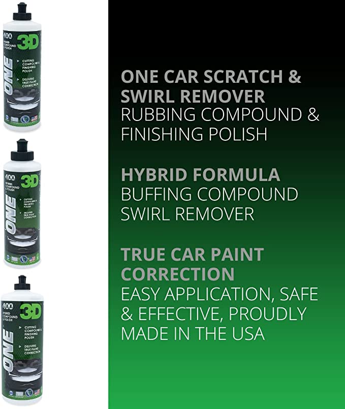 16oz 3D ONE & SPEED Combo-Rubbing Compound-Polish-All In One Kit – 3D Car  Care Miami