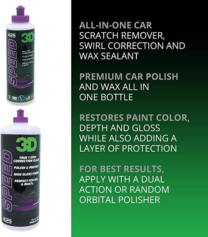16oz 3D ONE & SPEED Combo-Rubbing Compound-Polish-All In One Kit – 3D Car  Care Miami