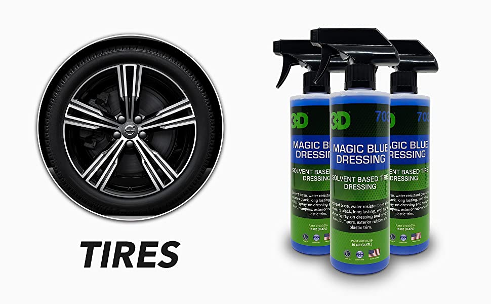 Magic Blue Tire Shine Protection TIRE DRESSING Long lasting High Glossy 1  Gallon
