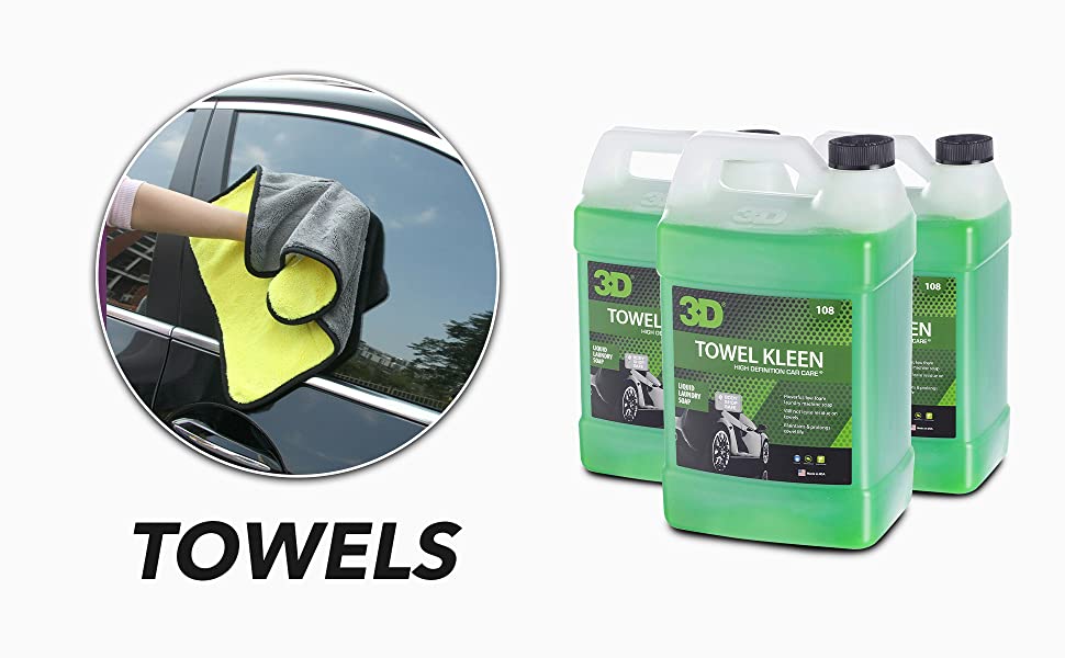 3D 108  Towel Kleen - Lemon-Scented Microfiber Detergent – 3D Car