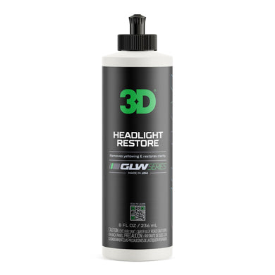 3D Headlight Restore GLW Series | Restores & Polishes Headlights | Removes Dullness, Yellowing and Oxidation | Crystal Clear Optics | Improves Original Clarity | Great for Cars, Trucks, SUVs, RVs 8 oz