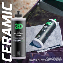 Load image into Gallery viewer, 3D SiO2 Ceramic Wax, GLW Series | Ultra-Slick Gloss Finish on Paint | Hyper Hydrophobic | Protection | DIY Car Detailing | Easy Application | 16 oz