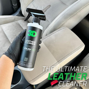 3D Leather Cleaner for Car, GLW Series | Ultimate Deep Cleaning | Removes Dirt, Grease, Body Oils | DIY Car Detailing | Versatile Cleaner for All Leather Goods | 16 oz
