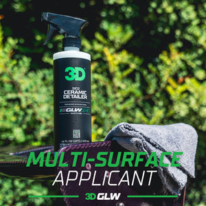 3D Ceramic Detailer, GLW Series | Hyper Gloss Finish | SiO2 Peak Hydrophobic Top Coat | Extends Life of Waxes, Sealants, Coatings | DIY Car Detailing Spray | 64 oz