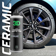Load image into Gallery viewer, 3D SiO2 Ceramic Matte Tire Shine, GLW Series | Hydrophobic Formula Protects Against Fading, Cracking &amp; Discoloration | UV Protection Spray | Deep Dark Shine | 16 oz