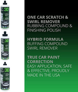 32oz 3D ONE & SPEED Combo-Rubbing Compound-Polish-All In One Kit – 3D Car  Care Miami